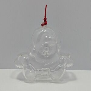 Clear Santa Claus Candy Holder Christmas Ornament Plastic Decoration Crafting